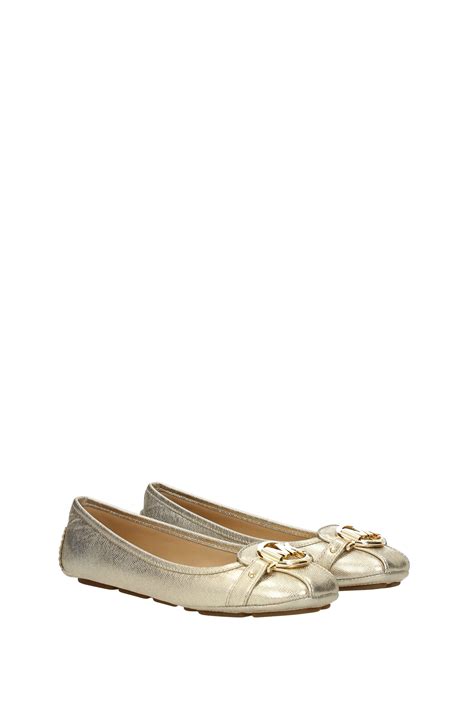 white and gold michael kors flats|michael kors genuine leather flats.